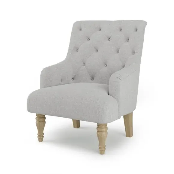 Button Back Accent Chair - Grey, Fabric