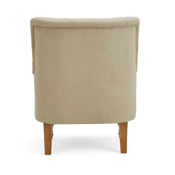 Button Back Accent Chair - Natural, Fabric