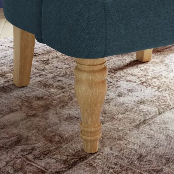 Button Back Accent Chair - Navy, Fabric