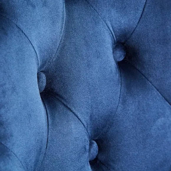 Button Back Dining Chair - Navy, Velvet