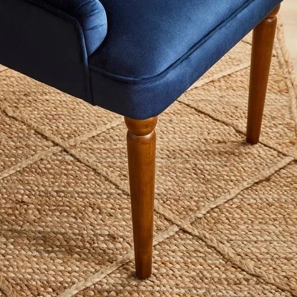 Button Back Dining Chair - Navy, Velvet