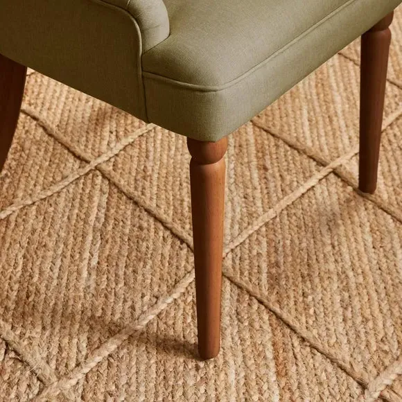 Button Back Dining Chair - Olive, Fabric