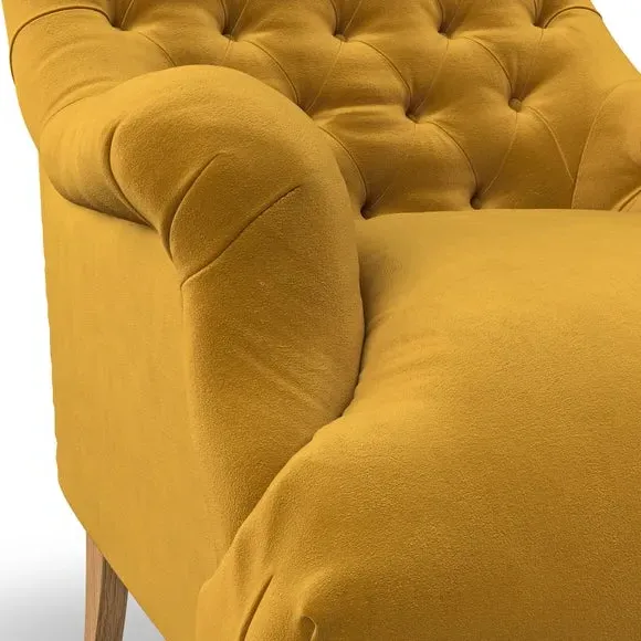 Buttoned Armchair - Amber Gold, Velvet