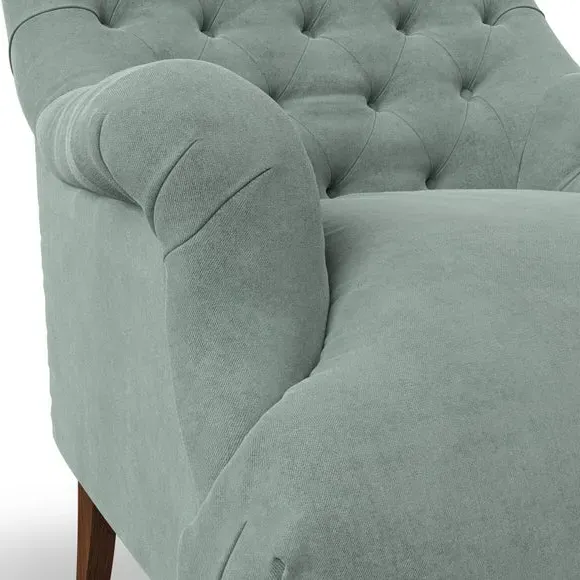 Buttoned Armchair - Green, Velvet