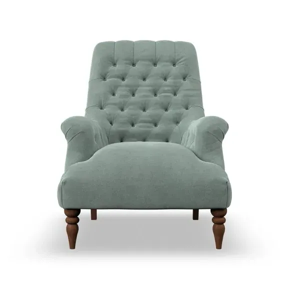 Buttoned Armchair - Green, Velvet