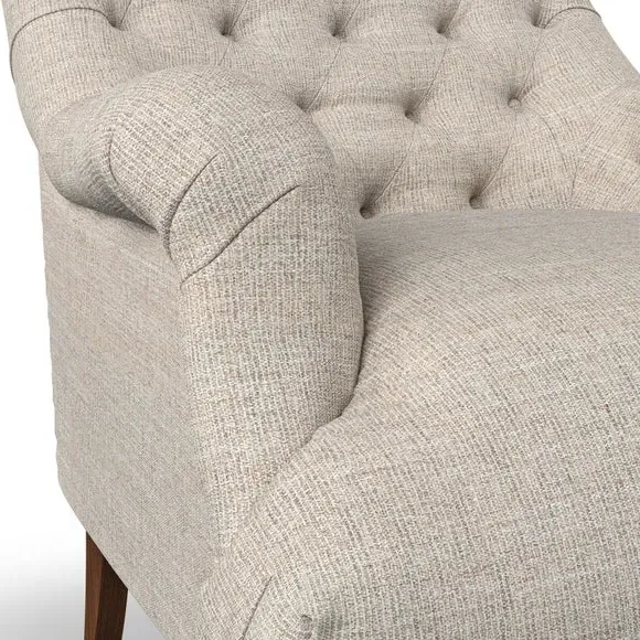 Buttoned Armchair - Natural, Fabric