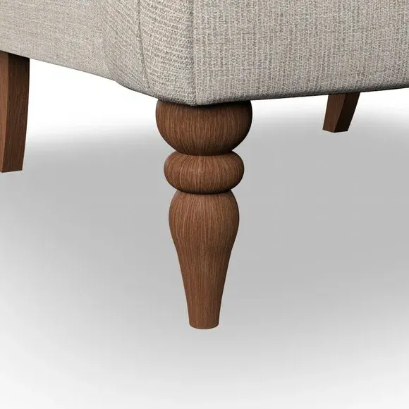 Buttoned Armchair - Natural, Fabric