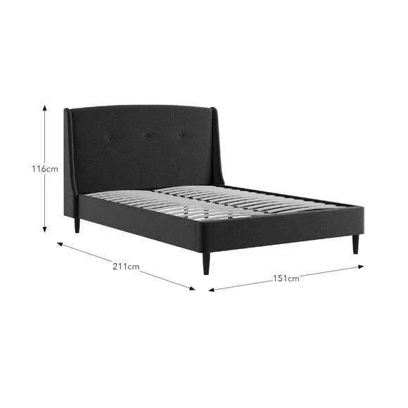 Buttoned Bed Frame - Ink, Chenille