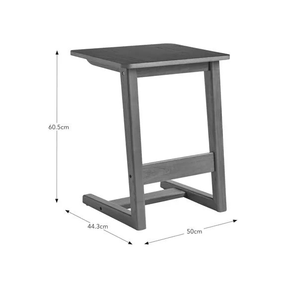 C-Shaped Sofa Side Table - Dark Wood, Ash