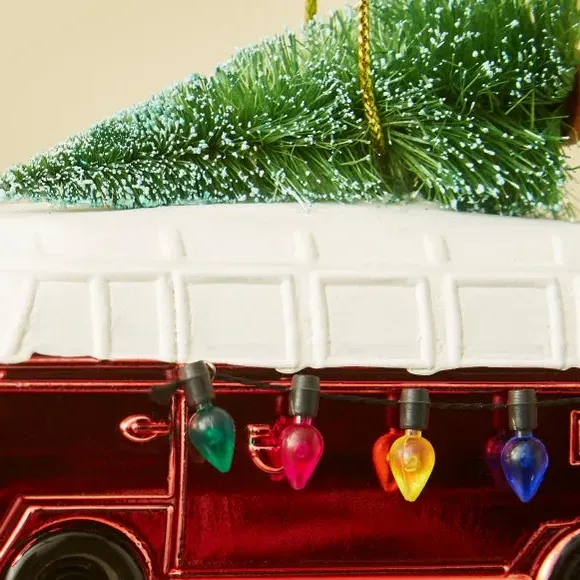 Campervan Hanging Decoration - Red