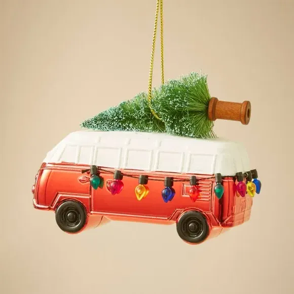 Campervan Hanging Decoration - Red
