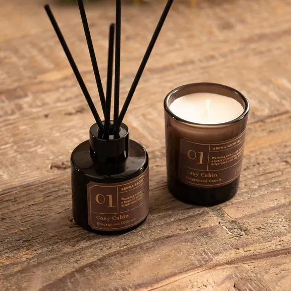 Candle & Diffuser Gift Set - Brown, Glass
