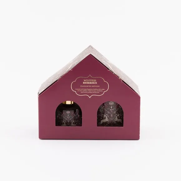 Candle & Diffuser Gift Set - Red, Winter Berries