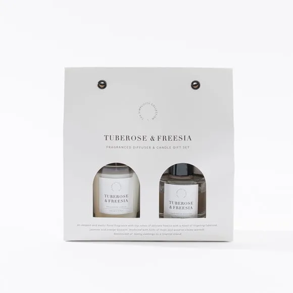 Candle & Diffuser Gift Set - Tuberose Freesia