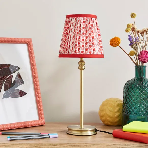 Candlestick Table Lamp - Red, Brass