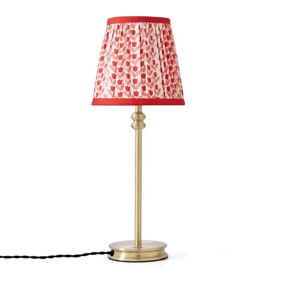 Candlestick Table Lamp - Red, Brass