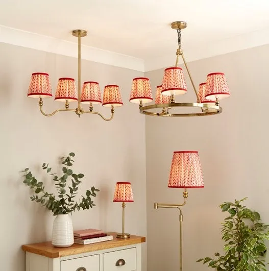 Candlestick Table Lamp - Red, Brass