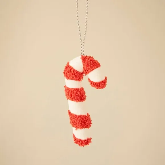 Candy Cane Hanging Decoration - Red/White