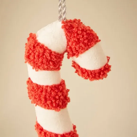 Candy Cane Hanging Decoration - Red/White