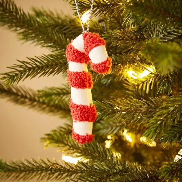 Candy Cane Hanging Decoration - Red/White
