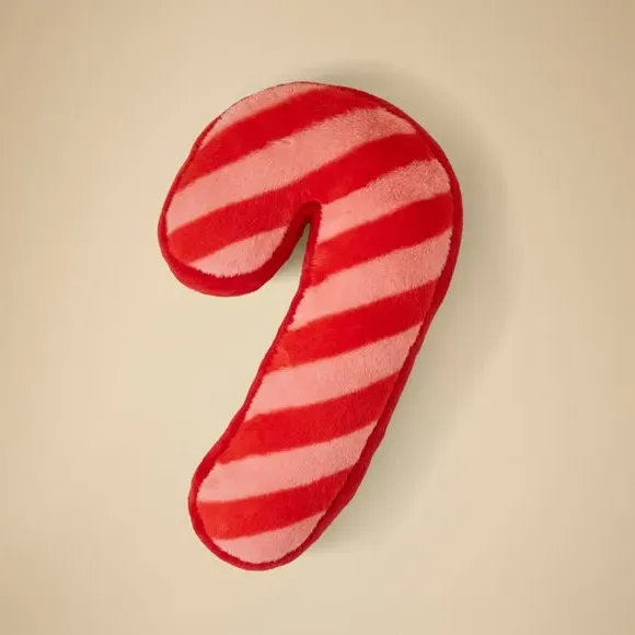 Candy Cane Shaped Cushion - Multicolor, Polyester
