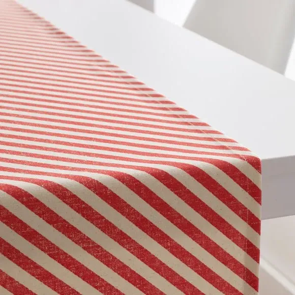 Candy Cane Table Runner - Red, Cotton