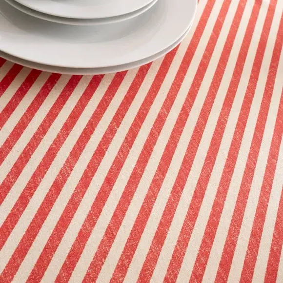 Candy Cane Tablecloth - Red, Cotton