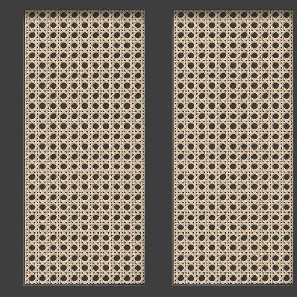 Cane Panel Wallpaper 3D Effect - Black