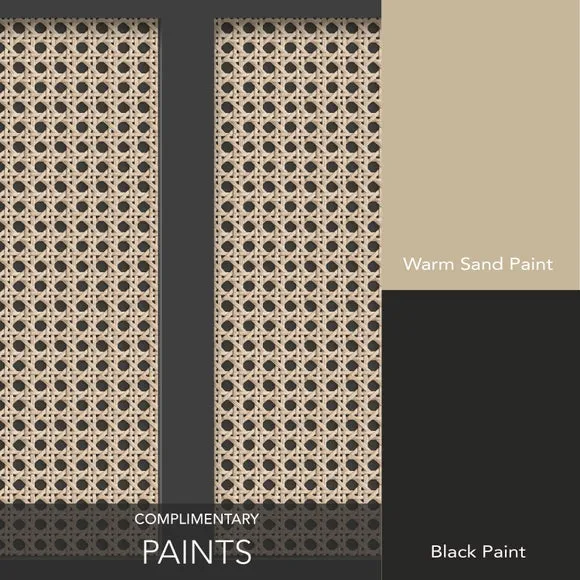 Cane Panel Wallpaper 3D Effect - Black