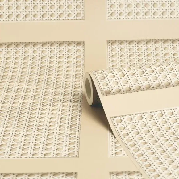 Cane Panel Wallpaper 3D Effect - Natural