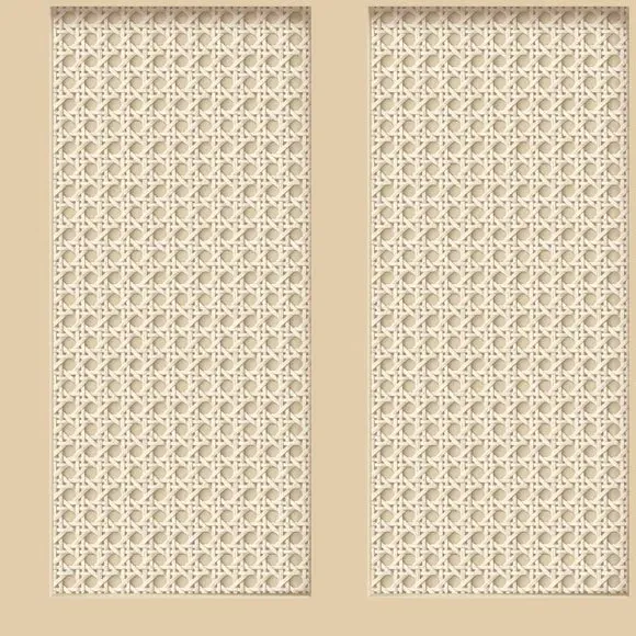 Cane Panel Wallpaper 3D Effect - Natural