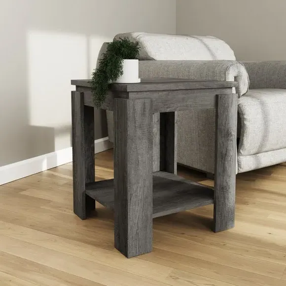 Canyon Side Table - Grey, Wood Effect