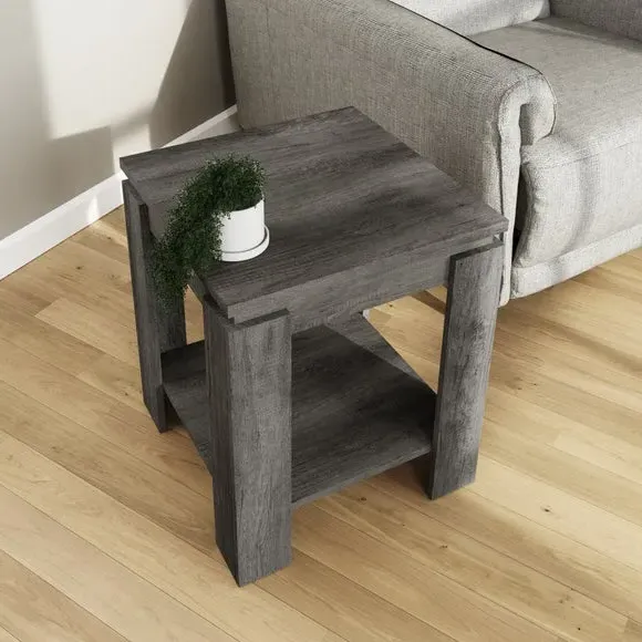 Canyon Side Table - Grey, Wood Effect