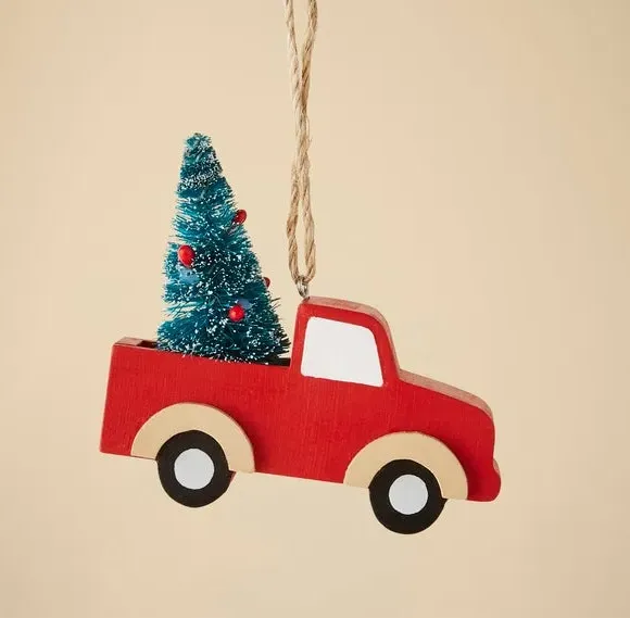 Car Christmas Tree Hanging Decoration - Red, Pine