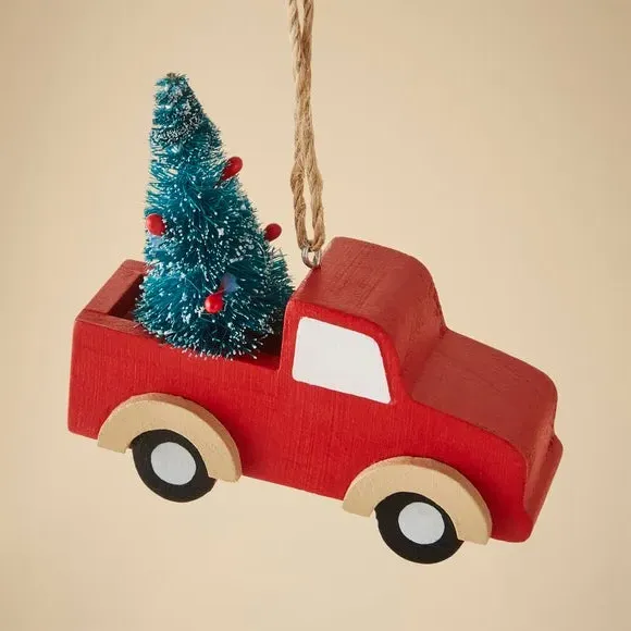 Car Christmas Tree Hanging Decoration - Red, Pine