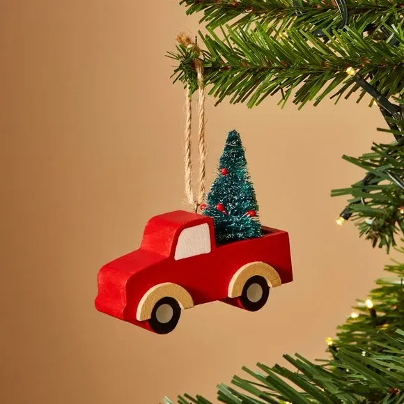 Car Christmas Tree Hanging Decoration - Red, Pine image
