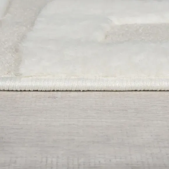 Carved Rug with High-Low Pile - Ivory, Boucle