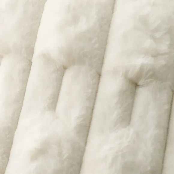 Carved Throw Blanket with Texture - Cream, Faux Fur
