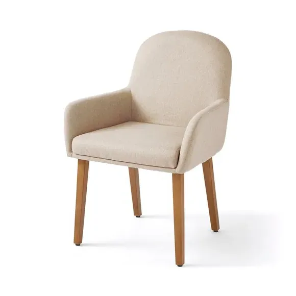 Carver Dining Chair with Arms - Natural, Fabric