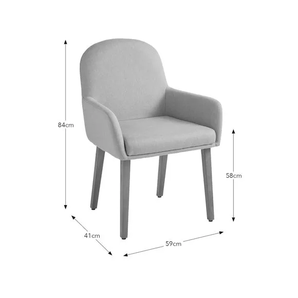 Carver Dining Chair with Arms - Natural, Fabric