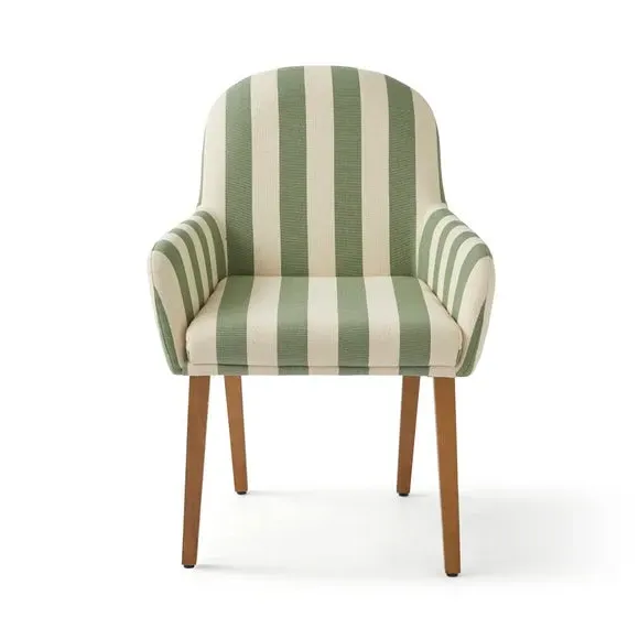 Carver Dining Chair with Arms - Olive, Fabric