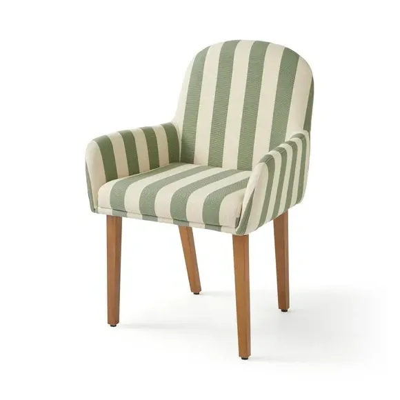 Carver Dining Chair with Arms - Olive, Fabric
