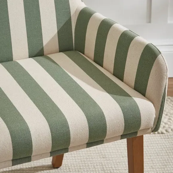 Carver Dining Chair with Arms - Olive, Fabric