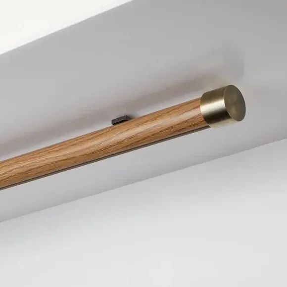 Ceiling Fix Curtain Track - Light Oak, Aluminium