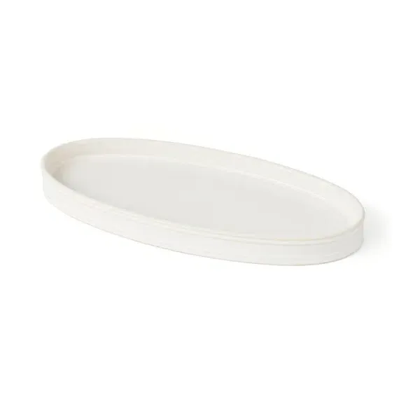 Ceramic Bathroom Tray - White, Glazed Ceramic