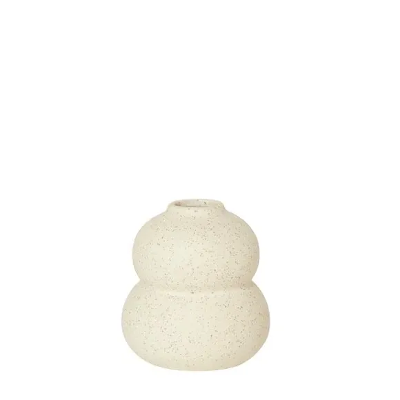 Ceramic Bud Vase with Speckled Finish - White