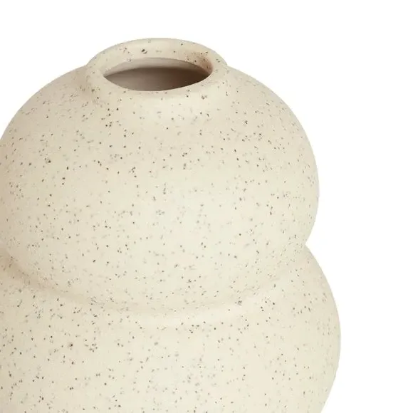 Ceramic Bud Vase with Speckled Finish - White