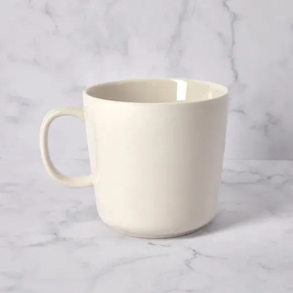 Ceramic Mug with Handle - White, Glazed image