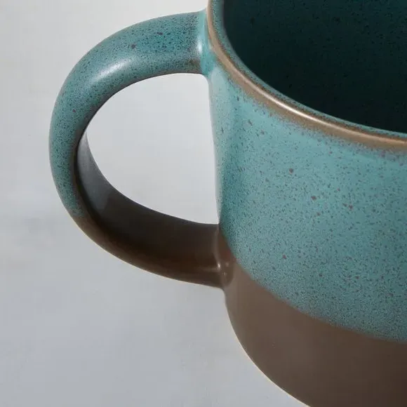 Ceramic Mug with Reactive Glaze - Teal, Stoneware
