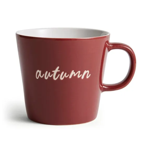 Ceramic Mug with Slogan - Burgundy